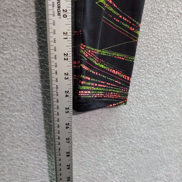 Gymshark Women Pants XS Black Leggings Geometric Logo Graphic Print 25" Inseam‎ - Picture 4 of 8